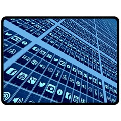 Apps Social Media Networks Internet Fleece Blanket (large)  by Vaneshart