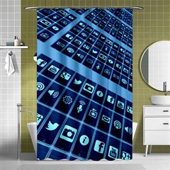 Apps Social Media Networks Internet Shower Curtain 48  X 72  (small)  by Vaneshart