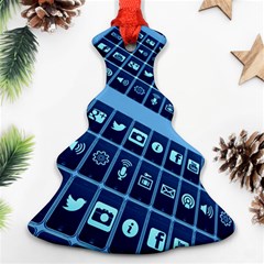 Apps Social Media Networks Internet Ornament (christmas Tree)  by Vaneshart