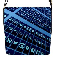 Apps Social Media Networks Internet Flap Closure Messenger Bag (s) by Vaneshart