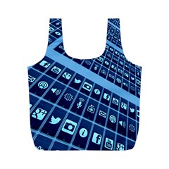 Apps Social Media Networks Internet Full Print Recycle Bag (m) by Vaneshart