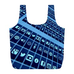 Apps Social Media Networks Internet Full Print Recycle Bag (l) by Vaneshart