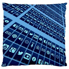 Apps Social Media Networks Internet Standard Flano Cushion Case (one Side) by Vaneshart