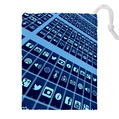 Apps Social Media Networks Internet Drawstring Pouch (5xl) by Vaneshart