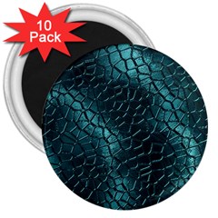 Texture Glass Network Glass Blue 3  Magnets (10 Pack)  by Vaneshart