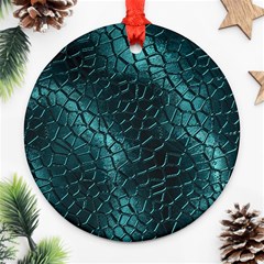 Texture Glass Network Glass Blue Round Ornament (two Sides) by Vaneshart