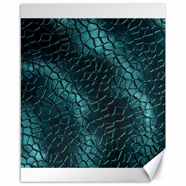 Texture Glass Network Glass Blue Canvas 11  x 14 