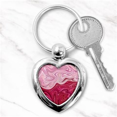 Liquid Marble Trending Abstract Paint Key Chain (heart) by Vaneshart