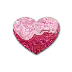 Liquid Marble Trending Abstract Paint Rubber Coaster (heart)  by Vaneshart