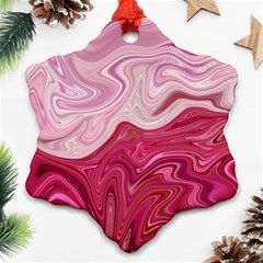 Liquid Marble Trending Abstract Paint Snowflake Ornament (two Sides) by Vaneshart