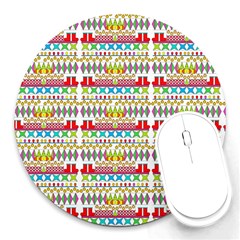 Christmas Digital Paper Round Mousepads by Vaneshart