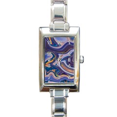 Liquid Marble Background Rectangle Italian Charm Watch by Vaneshart