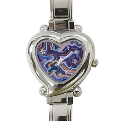 Liquid Marble Background Heart Italian Charm Watch by Vaneshart