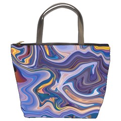 Liquid Marble Background Bucket Bag by Vaneshart