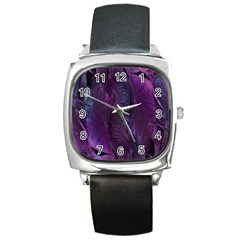 Abstract Form Pattern Texture Square Metal Watch by Vaneshart