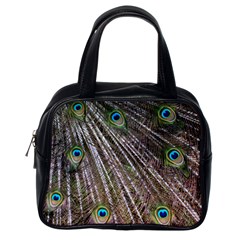 Peacock Feathers Pattern Colorful Classic Handbag (one Side) by Vaneshart