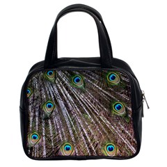 Peacock Feathers Pattern Colorful Classic Handbag (two Sides) by Vaneshart