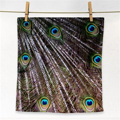 Peacock Feathers Pattern Colorful Face Towel by Vaneshart