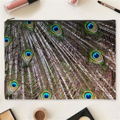 Peacock Feathers Pattern Colorful Cosmetic Bag (xxxl) by Vaneshart