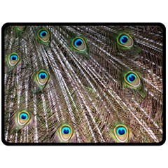 Peacock Feathers Pattern Colorful Double Sided Fleece Blanket (large)  by Vaneshart