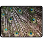 Peacock Feathers Pattern Colorful Double Sided Fleece Blanket (Large)  80 x60  Blanket Back