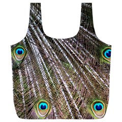 Peacock Feathers Pattern Colorful Full Print Recycle Bag (xl) by Vaneshart