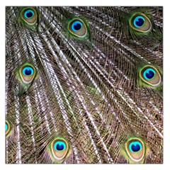 Peacock Feathers Pattern Colorful Large Satin Scarf (square) by Vaneshart