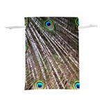 Peacock Feathers Pattern Colorful Lightweight Drawstring Pouch (M) Front