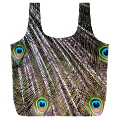 Peacock Feathers Pattern Colorful Full Print Recycle Bag (xxxl)