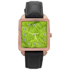 Structure Nature Texture Pattern Rose Gold Leather Watch  by Vaneshart