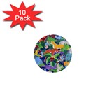 Animated Safari Animals Background 1  Mini Magnet (10 pack)  Front