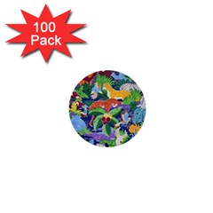 Animated Safari Animals Background 1  Mini Buttons (100 pack) 