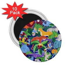 Animated Safari Animals Background 2.25  Magnets (10 pack) 