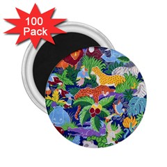 Animated Safari Animals Background 2.25  Magnets (100 pack) 