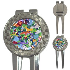 Animated Safari Animals Background 3-in-1 Golf Divots