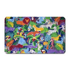 Animated Safari Animals Background Magnet (Rectangular)