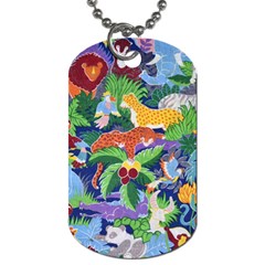 Animated Safari Animals Background Dog Tag (One Side)