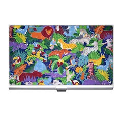 Animated Safari Animals Background Business Card Holder