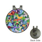 Animated Safari Animals Background Hat Clips with Golf Markers Front