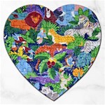 Animated Safari Animals Background Jigsaw Puzzle (Heart) Front