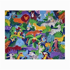 Animated Safari Animals Background Small Glasses Cloth by Vaneshart