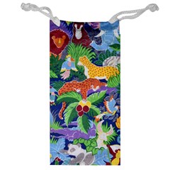 Animated Safari Animals Background Jewelry Bag