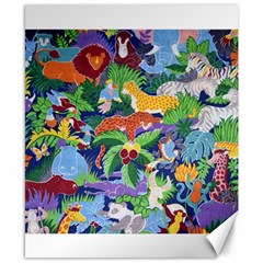 Animated Safari Animals Background Canvas 8  x 10 