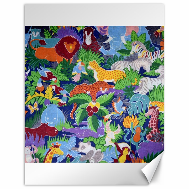 Animated Safari Animals Background Canvas 12  x 16 