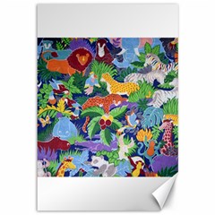 Animated Safari Animals Background Canvas 12  x 18 