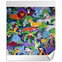 Animated Safari Animals Background Canvas 16  x 20 