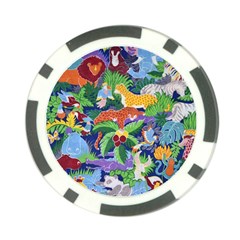 Animated Safari Animals Background Poker Chip Card Guard