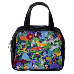 Animated Safari Animals Background Classic Handbag (One Side)