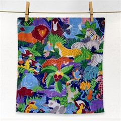 Animated Safari Animals Background Face Towel