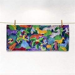 Animated Safari Animals Background Hand Towel